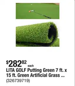 The Home Depot LITA GOLF Putting Green 7 ft. x 15 ft. Green Artificial Grass Turf offer