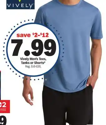 Meijer Vively Men's Tees, Tanks or Shorts offer