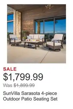 Costco SunVilla Sarasota 4-piece Outdoor Patio Seating Set offer