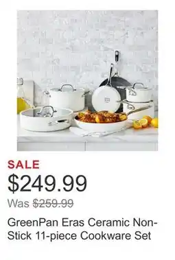 Costco GreenPan Eras Ceramic Non-Stick 11-piece Cookware Set offer