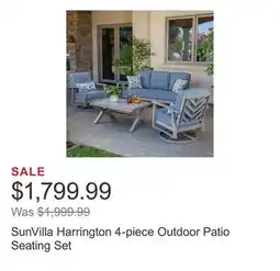Costco SunVilla Harrington 4-piece Outdoor Patio Seating Set offer