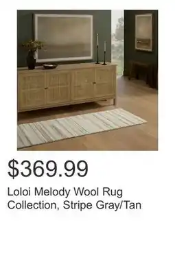 Costco Loloi Melody Wool Rug Collection, Stripe Gray/Tan offer