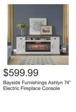 Costco Bayside Furnishings Ashlyn 74 Electric Fireplace Console offer