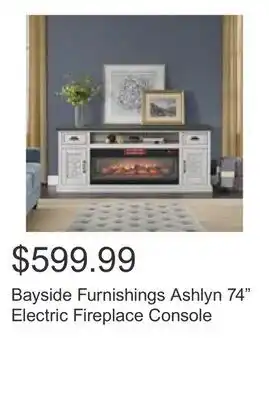 Costco Bayside Furnishings Ashlyn 74 Electric Fireplace Console offer