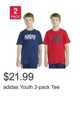 Costco adidas Youth 2-pack Tee offer