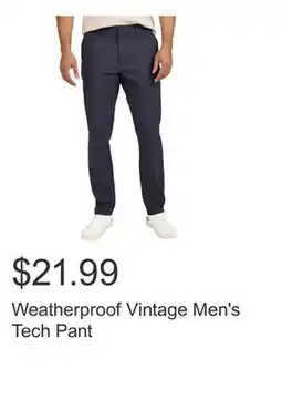 Costco Weatherproof Vintage Men's Tech Pant offer