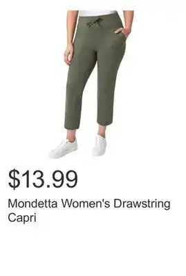 Costco Mondetta Women's Drawstring Capri offer