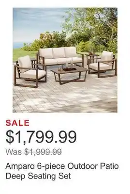 Costco Amparo 6-piece Outdoor Patio Deep Seating Set offer