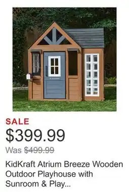 Costco KidKraft Atrium Breeze Wooden Outdoor Playhouse with Sunroom & Play Kitchen offer