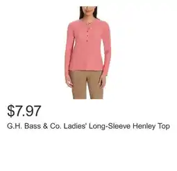 Costco G.H. Bass & Co. Ladies' Long-Sleeve Henley Top offer