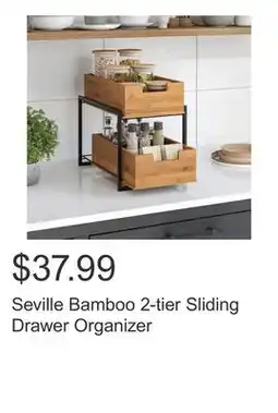 Costco Seville Bamboo 2-tier Sliding Drawer Organizer offer