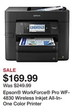 Office Depot Epson WorkForce Pro WF-4830 Wireless Inkjet All-In-One Color Printer offer