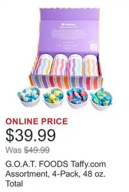 Costco G.O.A.T. FOODS Taffy.com Assortment, 4-Pack, 48 oz. Total offer