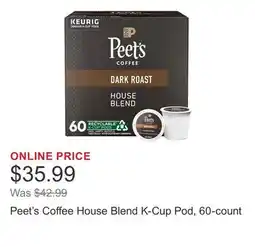 Costco Peet's Coffee House Blend K-Cup Pod, 60-count offer