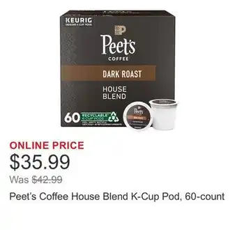 Costco Peet's Coffee House Blend K-Cup Pod, 60-count offer