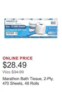 Costco Marathon Bath Tissue, 2-Ply, 470 Sheets, 48 Rolls offer