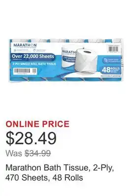 Costco Marathon Bath Tissue, 2-Ply, 470 Sheets, 48 Rolls offer