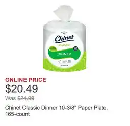 Costco Chinet Classic Dinner 10-3/8 Paper Plate, 165-count offer