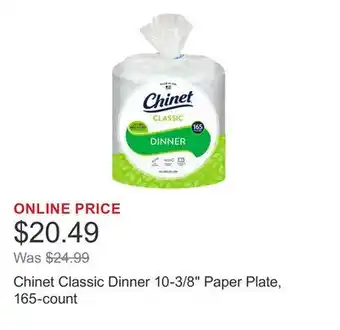 Costco Chinet Classic Dinner 10-3/8 Paper Plate, 165-count offer