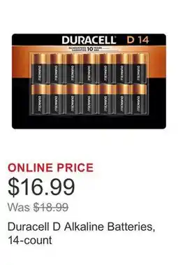 Costco Duracell D Alkaline Batteries, 14-count offer