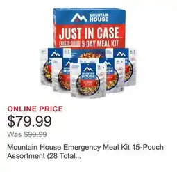 Costco Mountain House Emergency Meal Kit 15-Pouch Assortment (28 Total Servings) offer