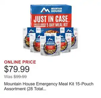 Costco Mountain House Emergency Meal Kit 15-Pouch Assortment (28 Total Servings) offer