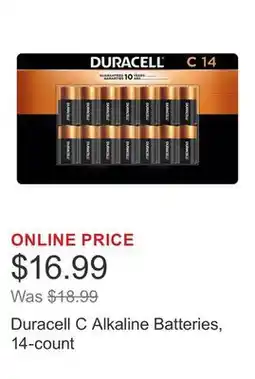 Costco Duracell C Alkaline Batteries, 14-count offer