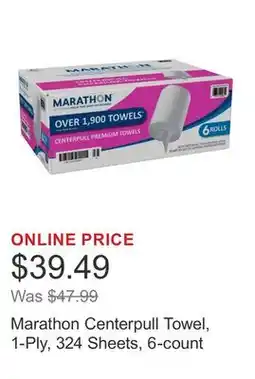 Costco Marathon Centerpull Towel, 1-Ply, 324 Sheets, 6-count offer