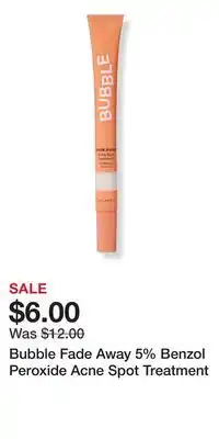 Ulta Beauty Bubble Fade Away 5% Benzol Peroxide Acne Spot Treatment offer