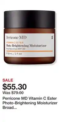 Ulta Beauty Perricone MD Vitamin C Ester Photo-Brightening Moisturizer Broad Spectrum SPF 30 offer