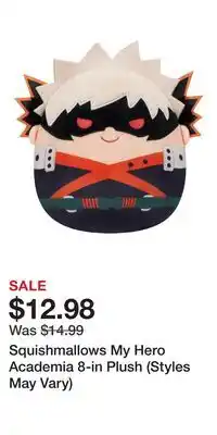 Game Stop Squishmallows My Hero Academia 8-in Plush (Styles May Vary) offer