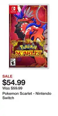 Game Stop Pokemon Scarlet - Nintendo Switch offer