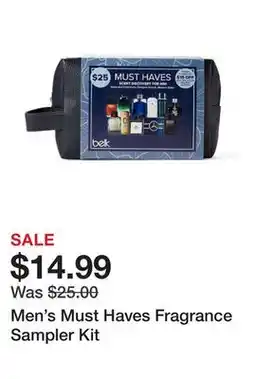 Belk Men's Must Haves Fragrance Sampler Kit offer