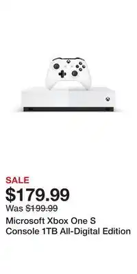 Game Stop Microsoft Xbox One S Console 1TB All-Digital Edition offer