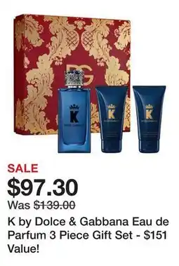 Belk K by Dolce & Gabbana Eau de Parfum 3 Piece Gift Set - $151 Value! offer
