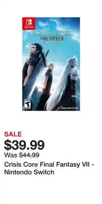 Game Stop Crisis Core Final Fantasy VII - Nintendo Switch offer