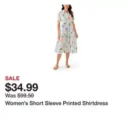 Belk Women's Short Sleeve Printed Shirtdress offer