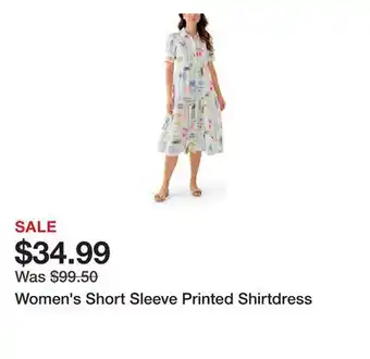 Belk Women's Short Sleeve Printed Shirtdress offer