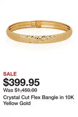 Belk Crystal Cut Flex Bangle in 10K Yellow Gold offer