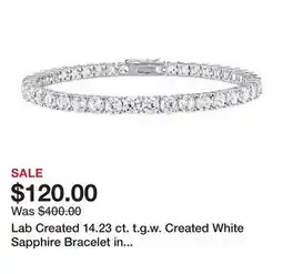 Belk Lab Created 14.23 ct. t.g.w. Created White Sapphire Bracelet in Sterling Silver offer
