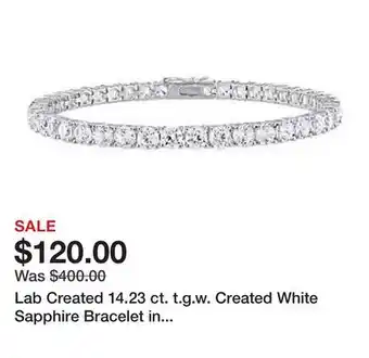 Belk Lab Created 14.23 ct. t.g.w. Created White Sapphire Bracelet in Sterling Silver offer