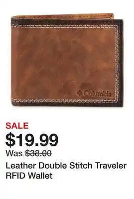 Belk Leather Double Stitch Traveler RFID Wallet offer