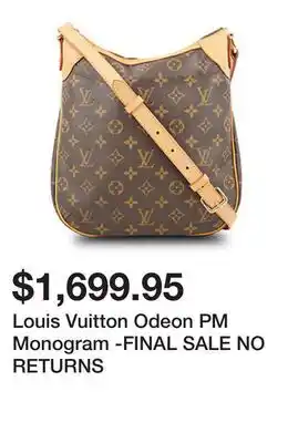 Belk Louis Vuitton Odeon PM Monogram -FINAL SALE NO RETURNS offer
