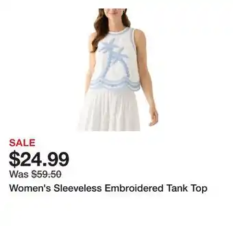 Belk Women's Sleeveless Embroidered Tank Top offer