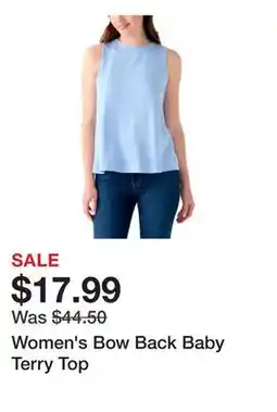 Belk Women's Bow Back Baby Terry Top offer