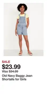 Old Navy Old Navy Baggy Jean Shortalls for Girls offer
