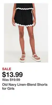 Old Navy Old Navy Linen-Blend Shorts for Girls offer