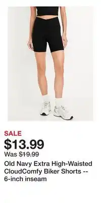 Old Navy Old Navy Extra High-Waisted CloudComfy Biker Shorts -- 6-inch inseam offer