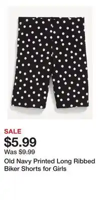 Old Navy Old Navy Printed Long Ribbed Biker Shorts for Girls offer