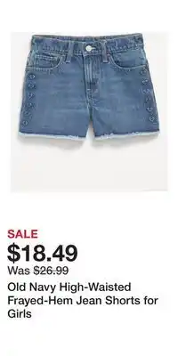 Old Navy Old Navy High-Waisted Frayed-Hem Jean Shorts for Girls offer